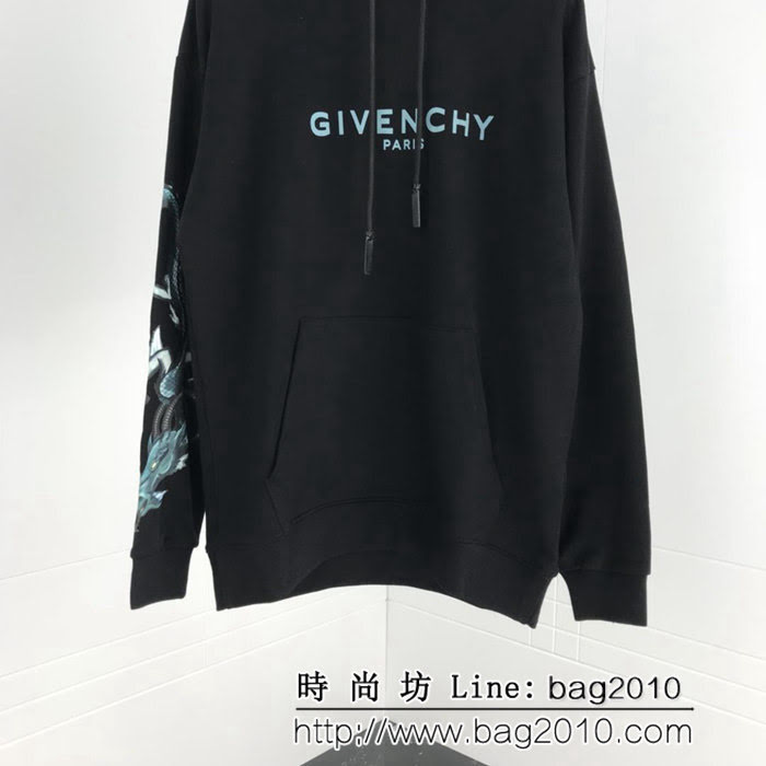 GVC紀梵希 18FW官網同步 魔蠍龍紋印花連帽 純棉男款衛衣 ydi1626